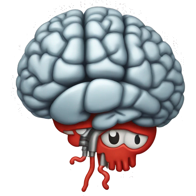 Brain with a screw in it emoji