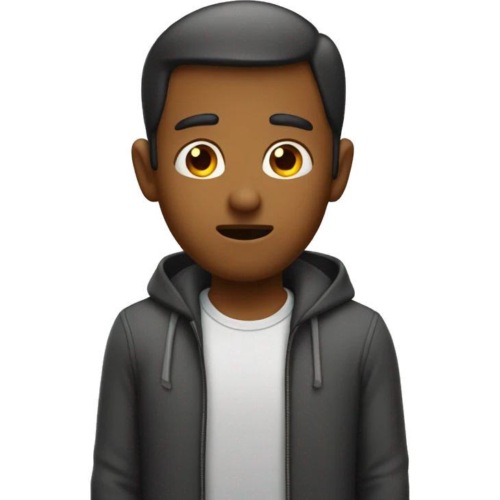 man trying to hide his surprise emoji