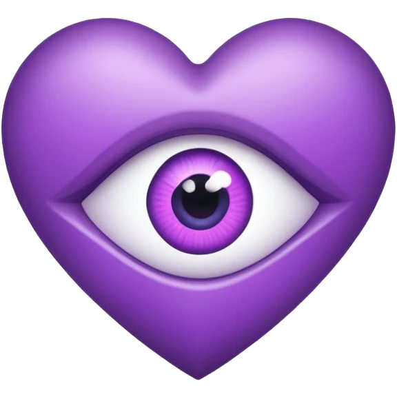 a purple heart with one symmetrical eye emoji
