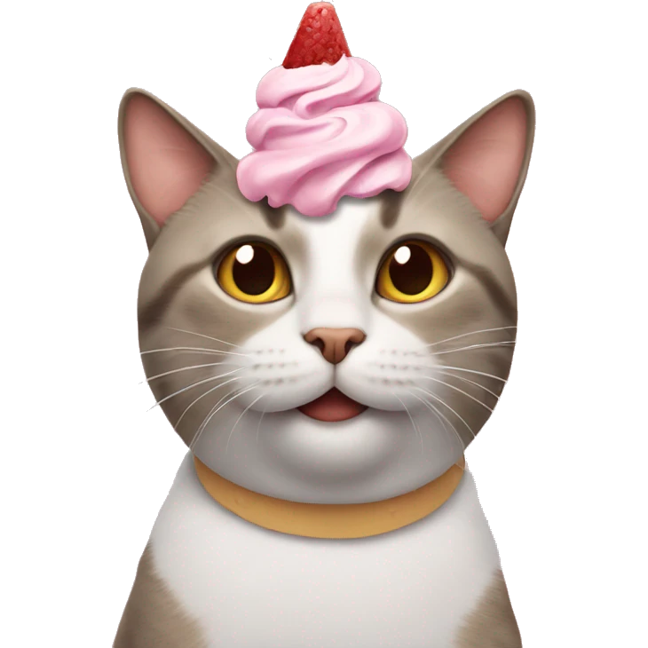 cat with icecream on his head emoji
