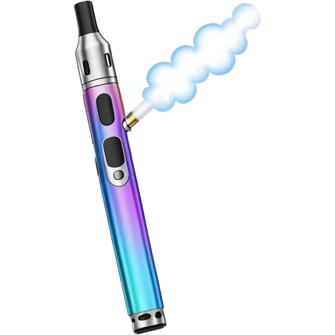 colorful modern vape pen with visible vapor cloud emoji