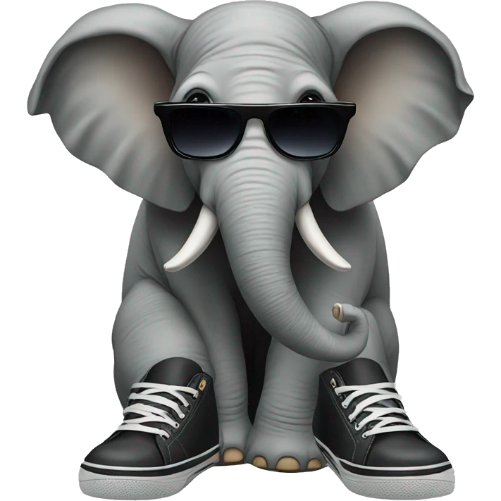 Elephant with shoes and sunglasses  emoji
