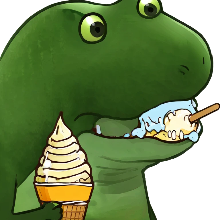 Crocodile licking ice cream emoji