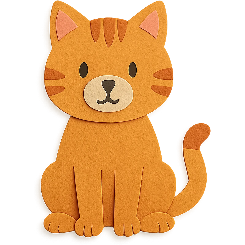 cat sitting with simple background in paper-craft style emoji