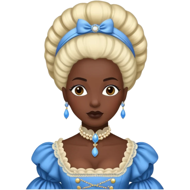 marie Antoinette fashion dark skinned woman emoji