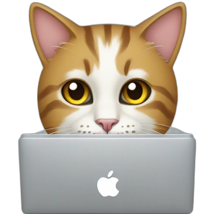 cat working on a MacBook emoji