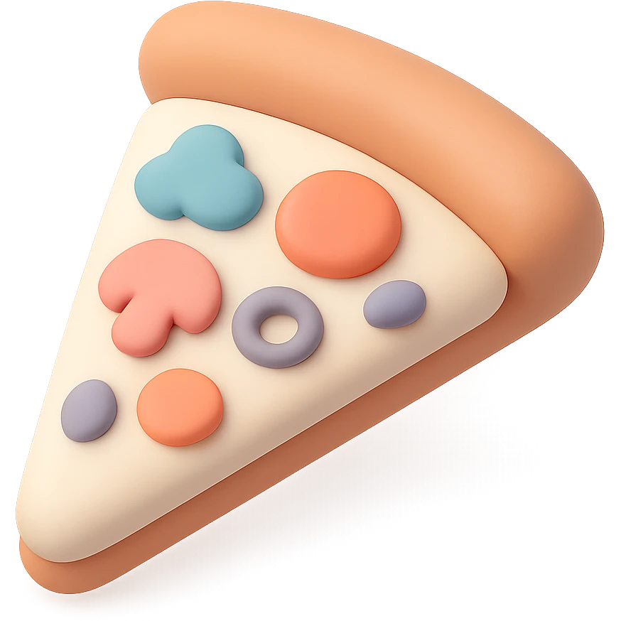 pizza slice, mochi illustration style emoji