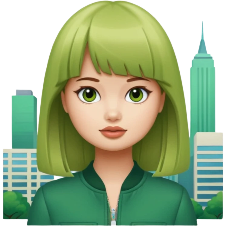 Debby Ryan (straight bangs) in Big City Greens emoji