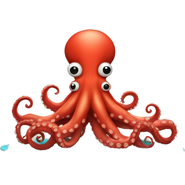 red cartoon octopus meditating emoji