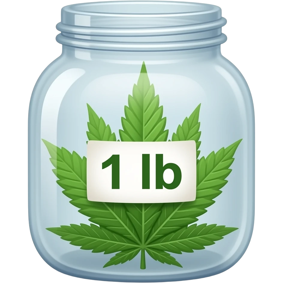 A pound of weed in a jar emoji