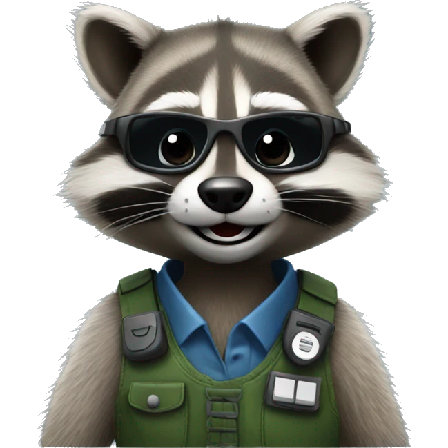 raccoon is the operator of the call center emoji