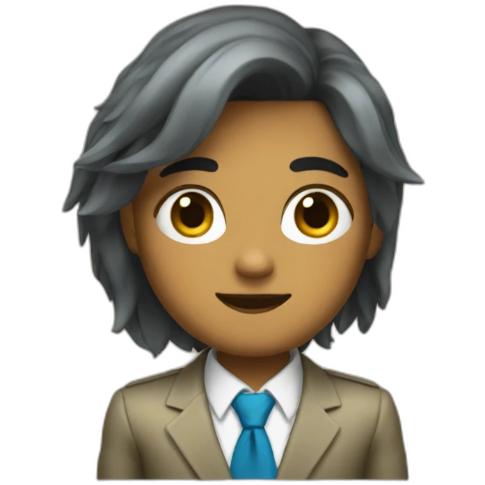 Zelda in a suit with a wig emoji