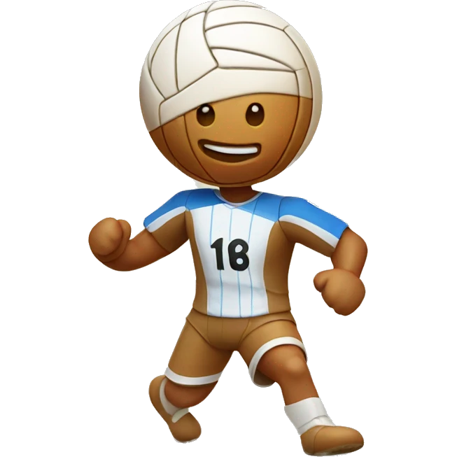 Ginger bread man playing volleyball  emoji