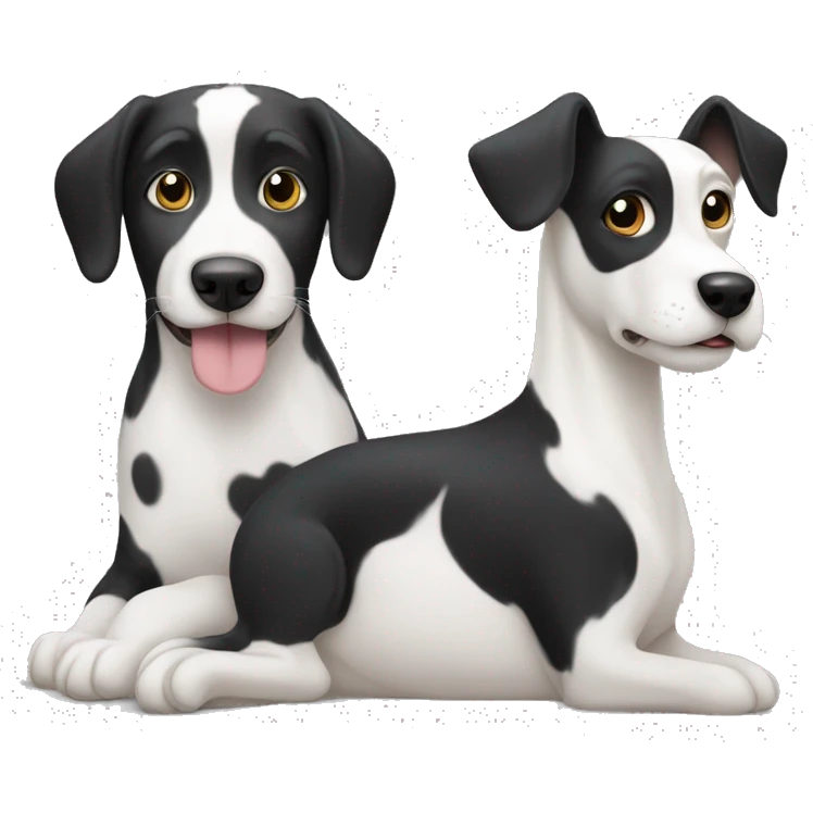 Black and white dog and cat that match emoji