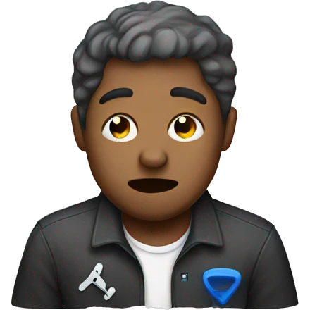 Man crying holding a PlayStation controller emoji