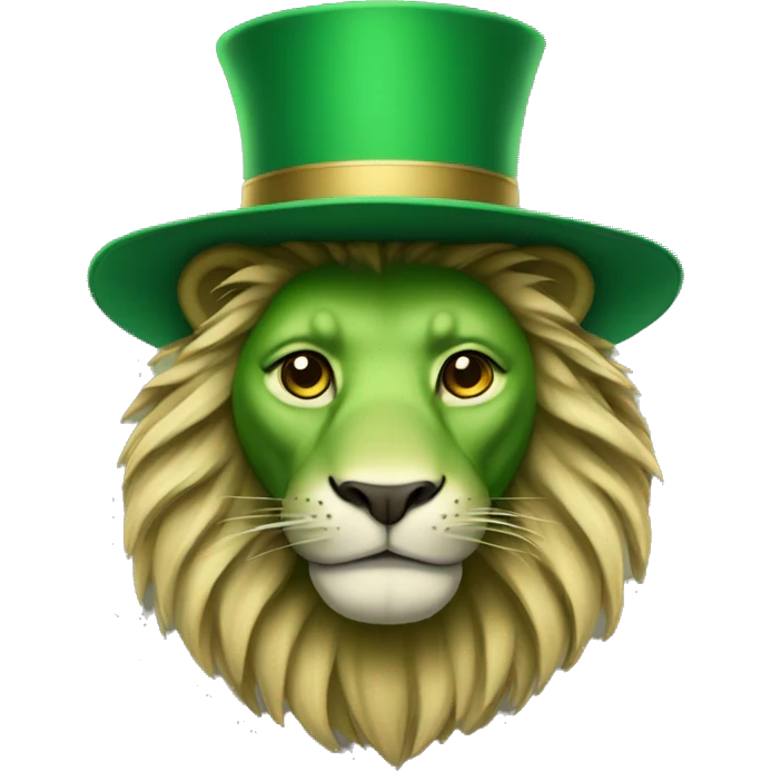 Green lion with a hat emoji