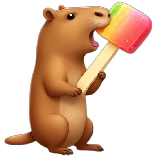 capibara-licking-popsicle emoji