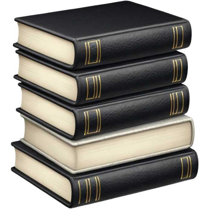 5 black and white books  emoji