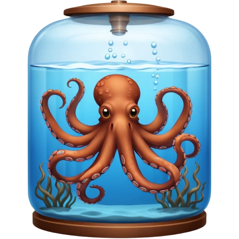 octopus swimming in water tank emoji