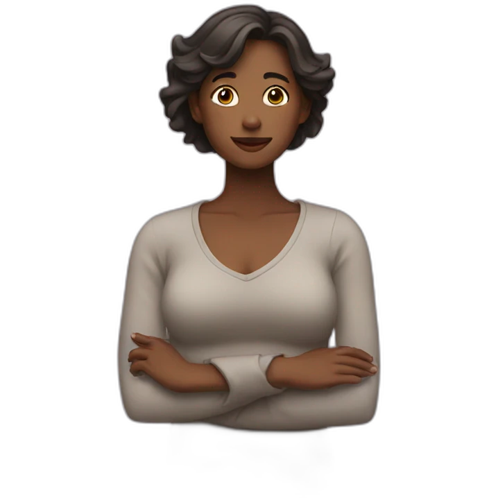 Woman holding up her chest emoji