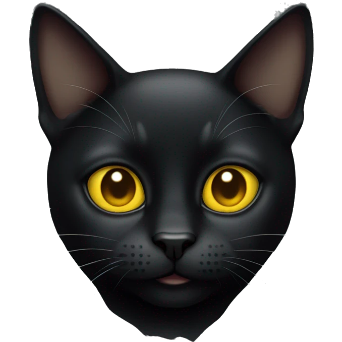 Black cat with yellow eyes sitting emoji