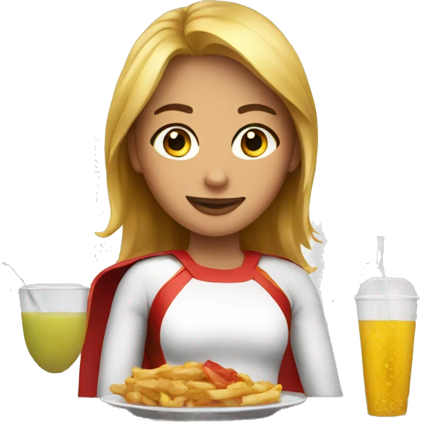 super hero in a restaurant girl emoji