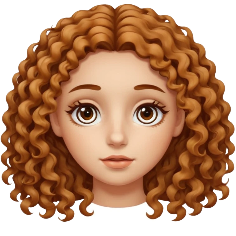 girl with wavy curly hair, almond shaped eyes, birthmark near her eye emoji