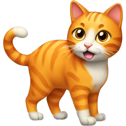 Party Orange Cat Full Body emoji