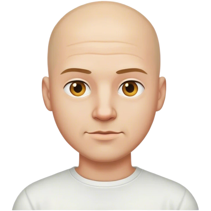 bald man in white shirt emoji