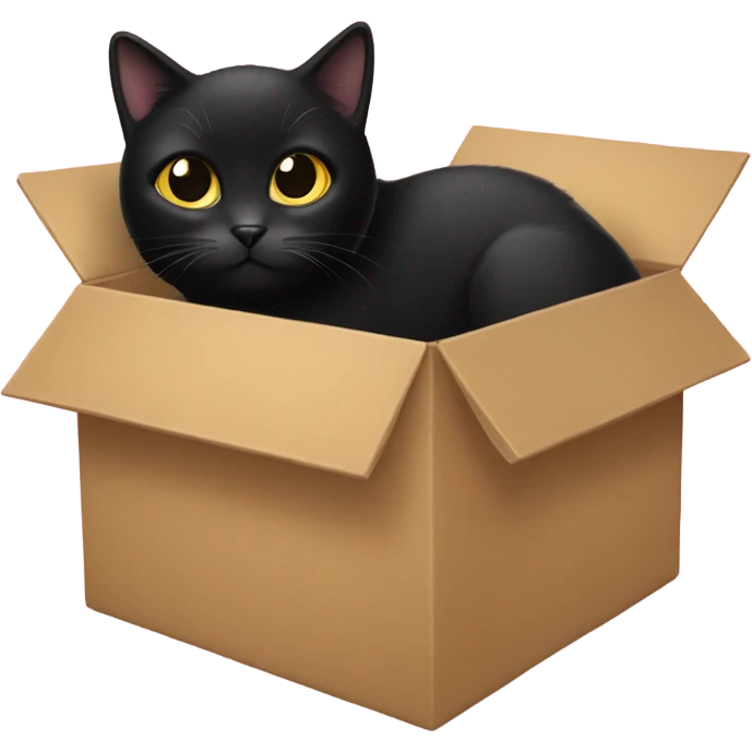 Black cat in a box emoji