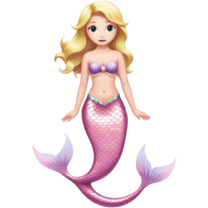 full body blonde light pink mermaid emoji