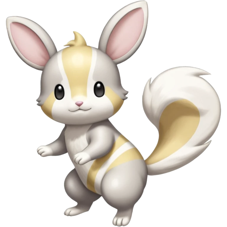 Pachirisu-Cinccino-Emolga-fusion (full body) with vertical white stripes running down the whole body emoji