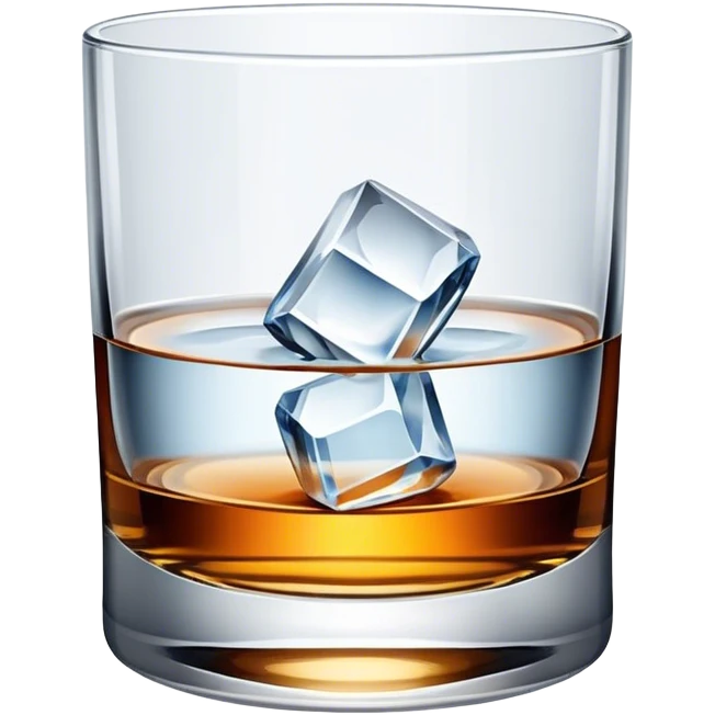 Crystal whiskey glass with water emoji