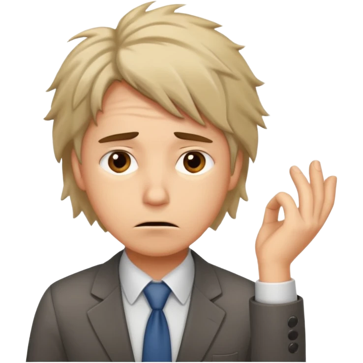 office worker in stress do not want to talk emoji