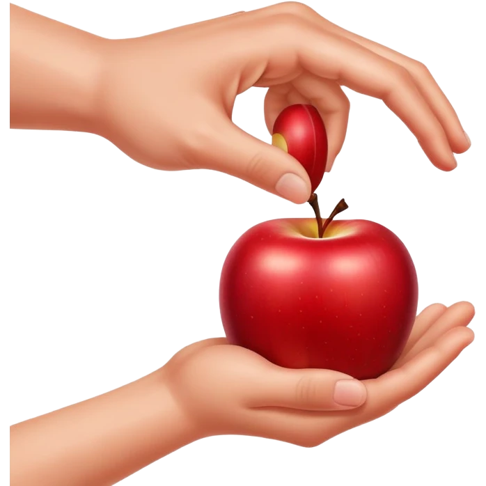 hands peel an apple emoji