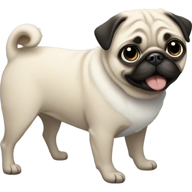 Snowflakes and pug emoji