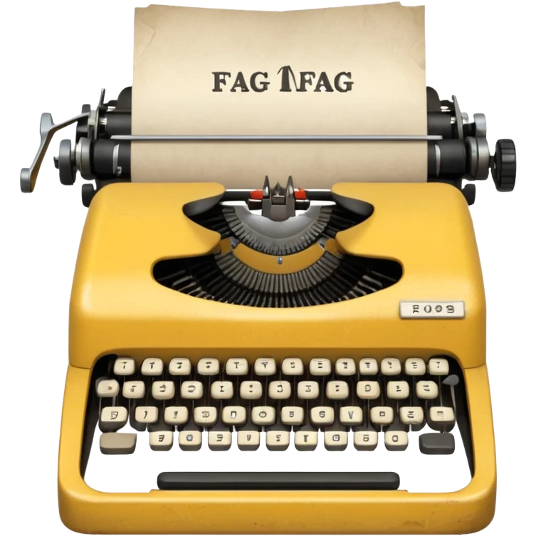 Typewriter with paper that says fag emoji