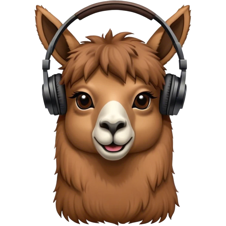 a profile of a llama listen to music with headphones  emoji