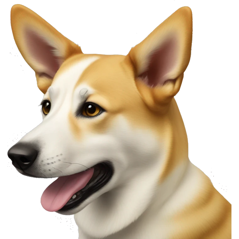 canaan dog with floppy ears emoji