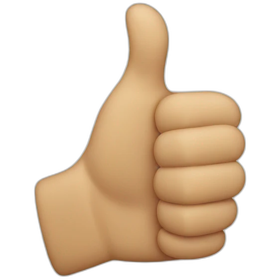 Half thumbs up emoji