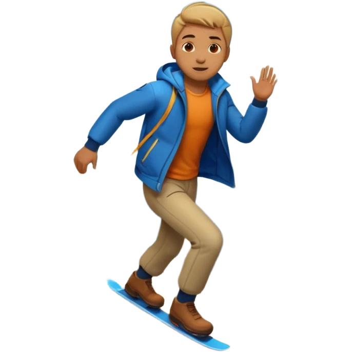 a man sliding down from the mountain which in circle shape emoji