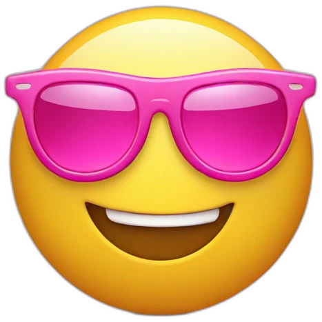 smiley face with pink sunglasses emoji