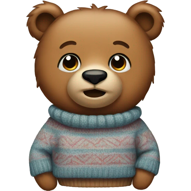 Bear with sweater on emoji