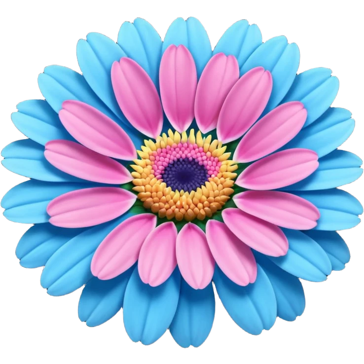 super realistic pink and blue transvaal daisy emoji