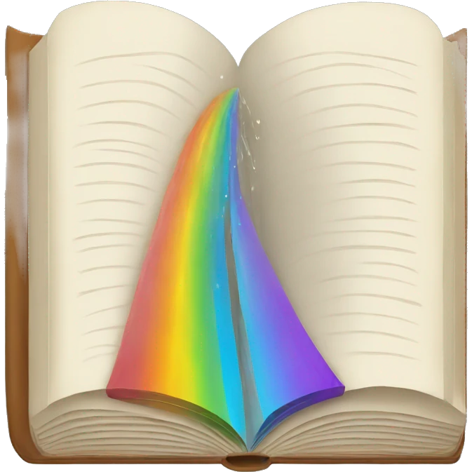 Open book with rainbow emoji
