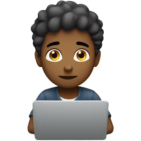 a boy with laptop sm emoji