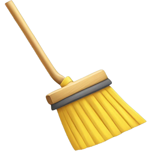 Dusty iPhone with a broom sweeping off dirt and dust emoji