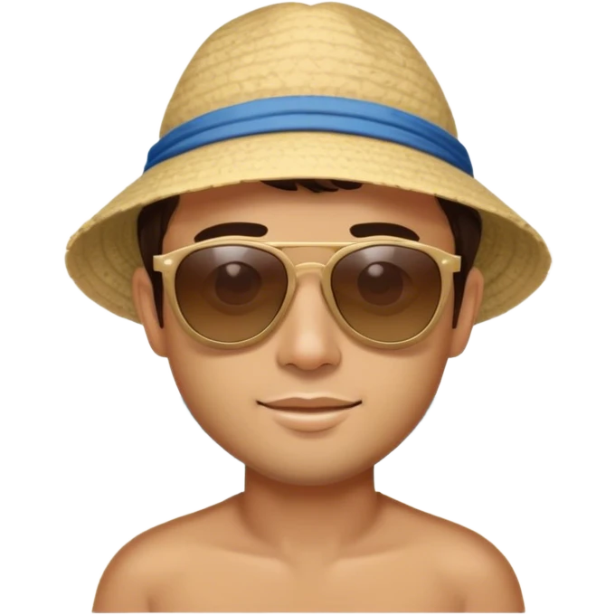 Brunette male at the beach in Vietnam emoji