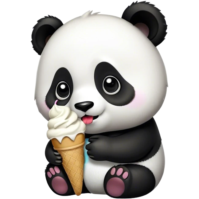 Panda eating ice cream emoji