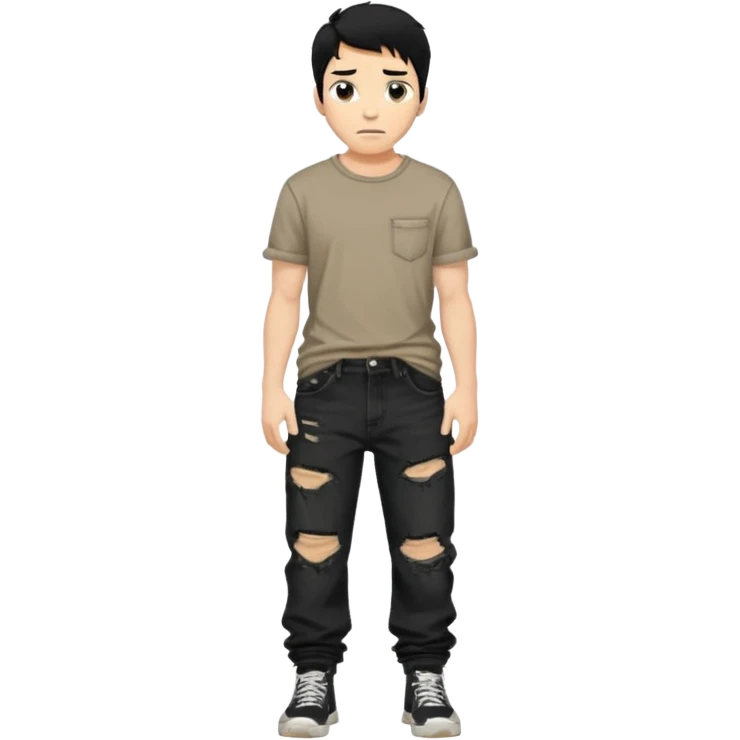 black baggy men Denim Jeans emoji